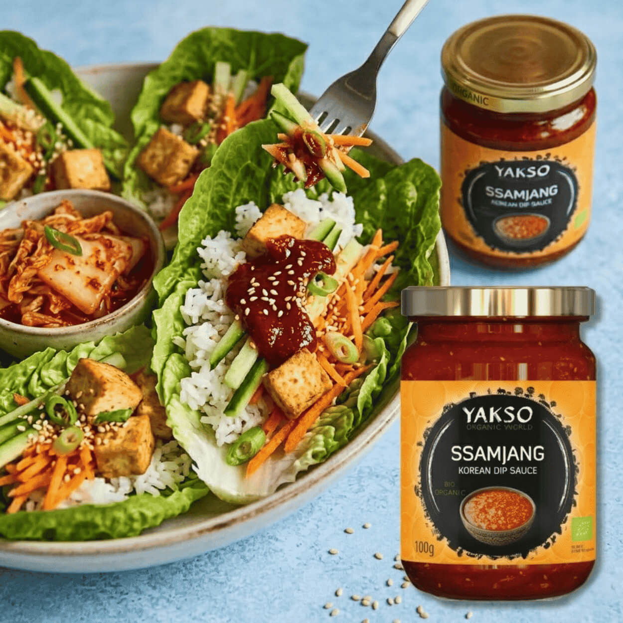 Korejský zeleninový wrap se Ssamjang pastou